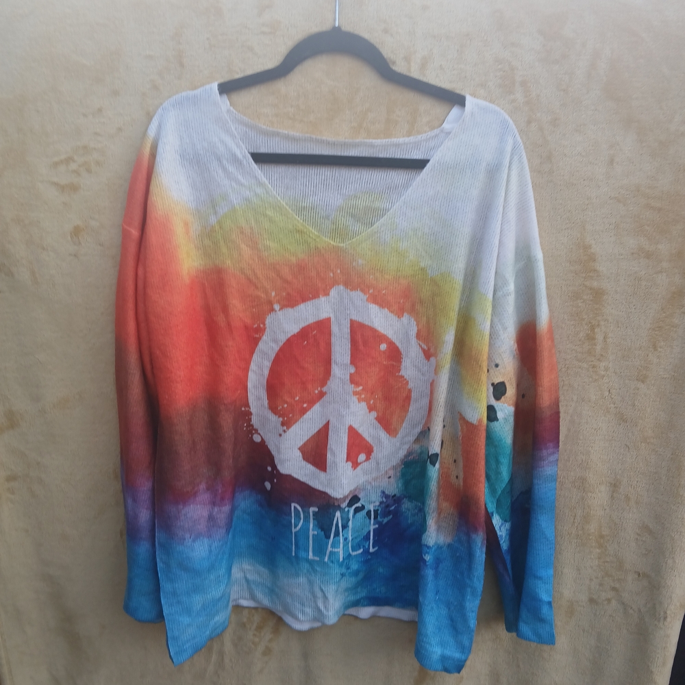 Colorful Peace Sign Sweater